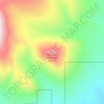 Thunder Mountain topographic map, elevation, terrain