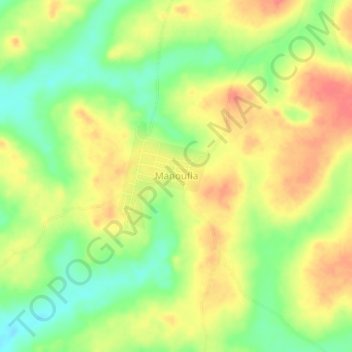 Manoufla topographic map, elevation, terrain