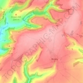 Stancombe topographic map, elevation, terrain