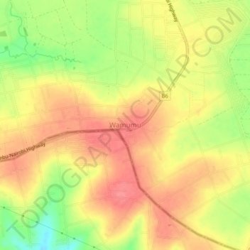 Wamumu topographic map, elevation, terrain