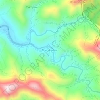 Manakadavu topographic map, elevation, terrain