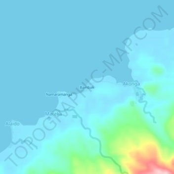 Bambak topographic map, elevation, terrain