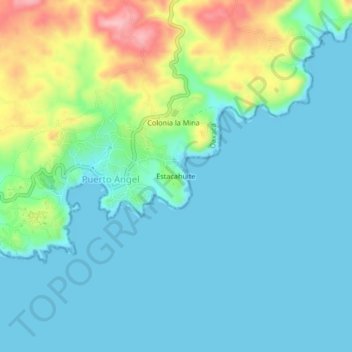 Estacahuite topographic map, elevation, terrain