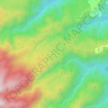 Kiandong topographic map, elevation, terrain