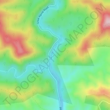 Hells Gate topographic map, elevation, terrain