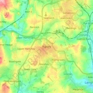 Ripley topographic map, elevation, terrain