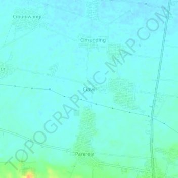 Ciawi topographic map, elevation, terrain