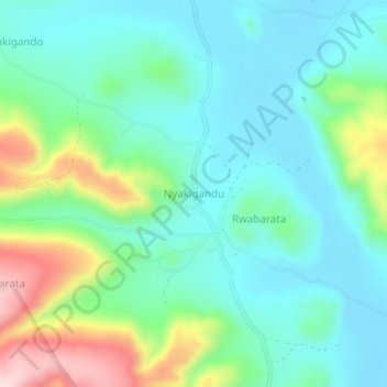 Nyakigandu topographic map, elevation, terrain