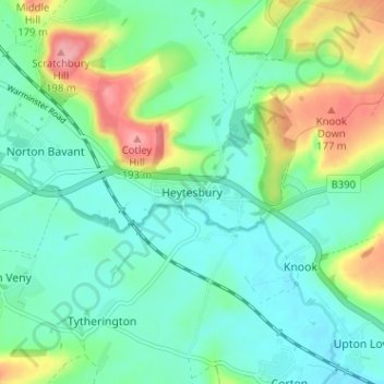 Heytesbury topographic map, elevation, terrain