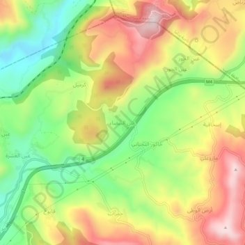 `Ayn al Bayda' topographic map, elevation, terrain