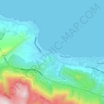 Stalida topographic map, elevation, terrain