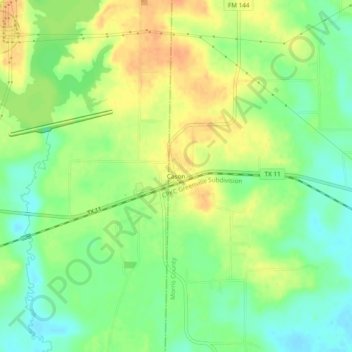 Cason topographic map, elevation, terrain