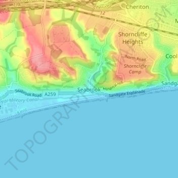 Seabrook topographic map, elevation, terrain