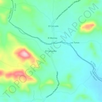 El Cercadito topographic map, elevation, terrain