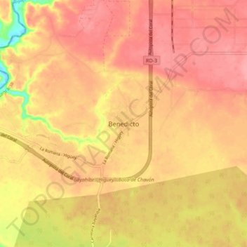 Benedicto topographic map, elevation, terrain