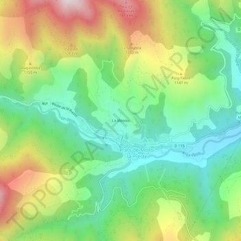La Masou topographic map, elevation, terrain