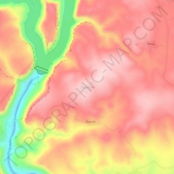 Tepecik topographic map, elevation, terrain