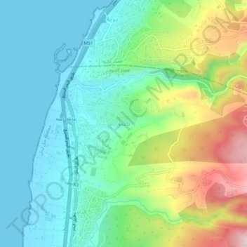 Naameh topographic map, elevation, terrain