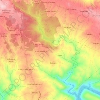 Marinha topographic map, elevation, terrain