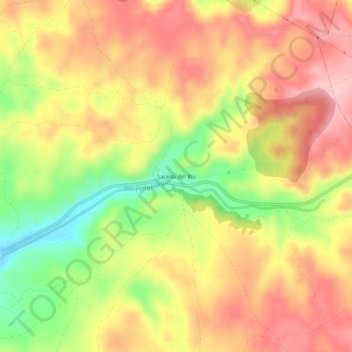 Saceda del Río topographic map, elevation, terrain