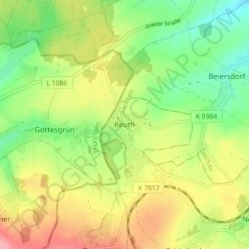 Reuth topographic map, elevation, terrain