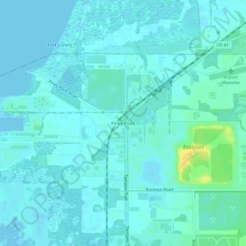 Piney Point topographic map, elevation, terrain