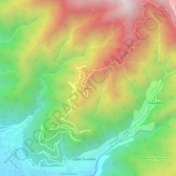 Billing topographic map, elevation, terrain