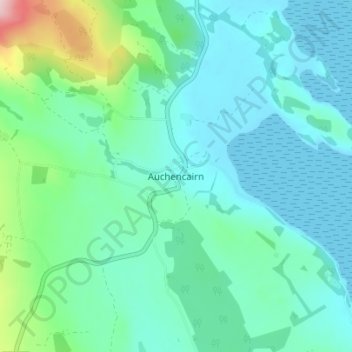 Auchencairn topographic map, elevation, terrain