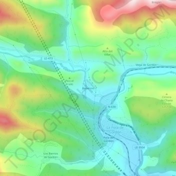 Beberino topographic map, elevation, terrain