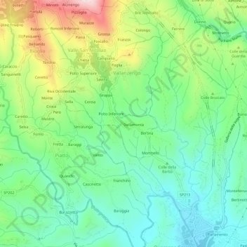 Gallotto topographic map, elevation, terrain