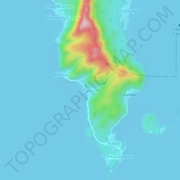 Tabon topographic map, elevation, terrain