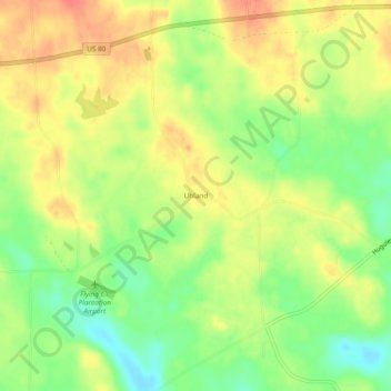 Uhland topographic map, elevation, terrain