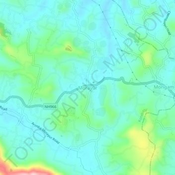 Morayur topographic map, elevation, terrain