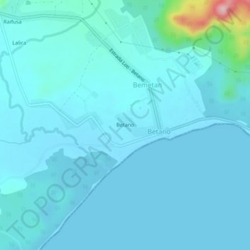 Betano topographic map, elevation, terrain