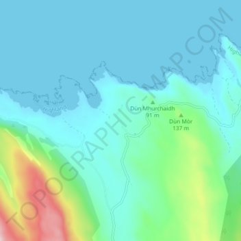 Kilmory topographic map, elevation, terrain