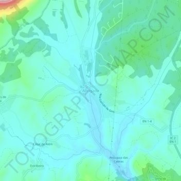 Abrigada topographic map, elevation, terrain