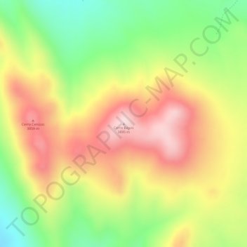 Cerro Bayos topographic map, elevation, terrain