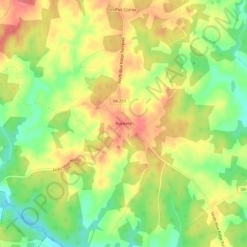 Rochelle topographic map, elevation, terrain