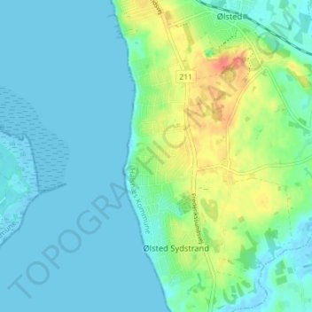 Store Havelse Strand topographic map, elevation, terrain