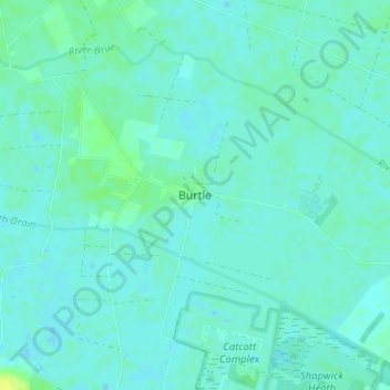 Burtle topographic map, elevation, terrain