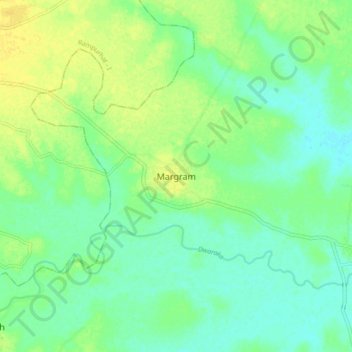 Margram topographic map, elevation, terrain