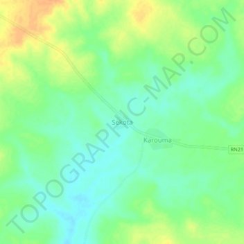 Sekota topographic map, elevation, terrain