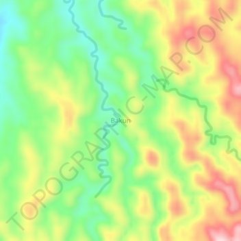 Bakun topographic map, elevation, terrain