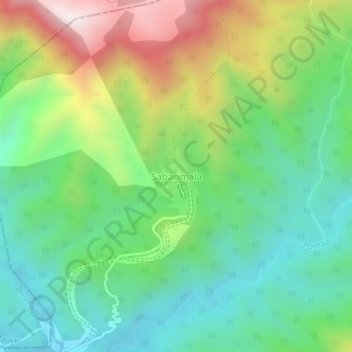 Sabarimala topographic map, elevation, terrain
