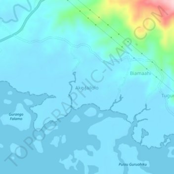 Ake Jailolo topographic map, elevation, terrain