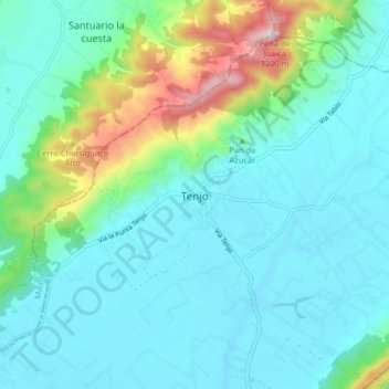 Tenjo topographic map, elevation, terrain