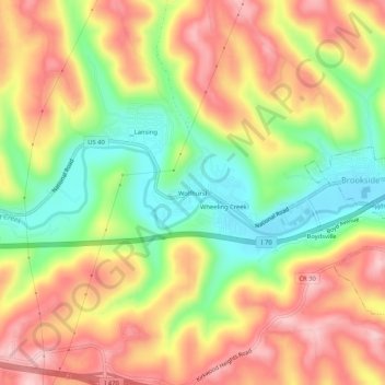 Wolfhurst topographic map, elevation, terrain