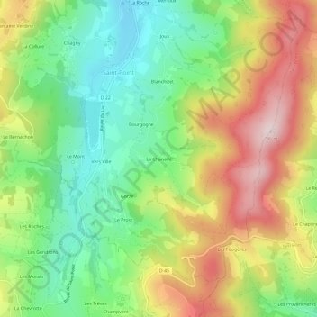 La Chanalle topographic map, elevation, terrain