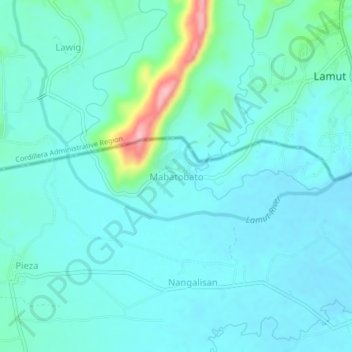 Mabatobato topographic map, elevation, terrain