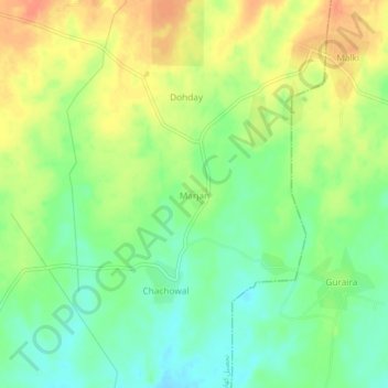 Marjan topographic map, elevation, terrain